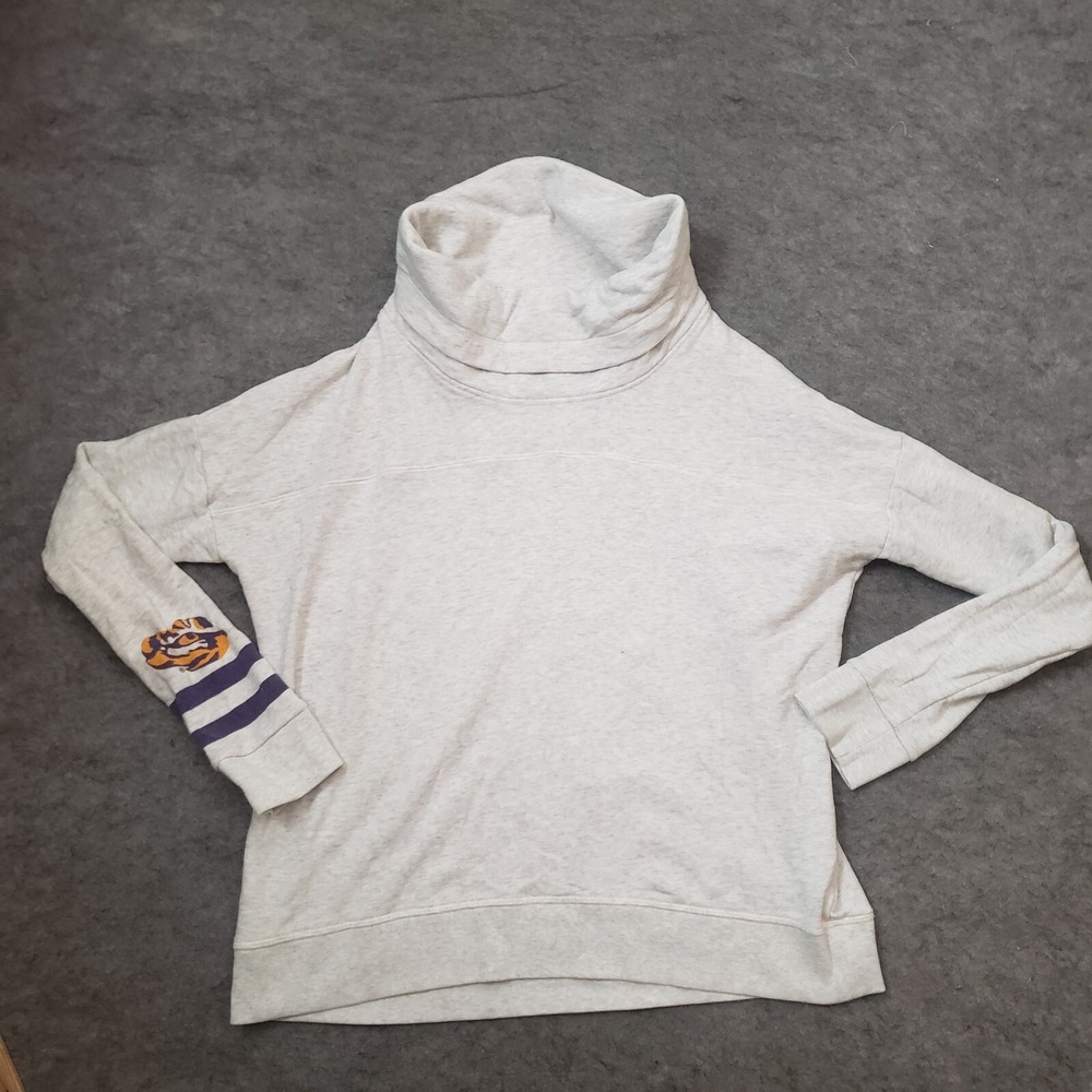 LSU Tigers Sweater Victorias Secret Womens L Large Gray Long Sleeve NFL Football